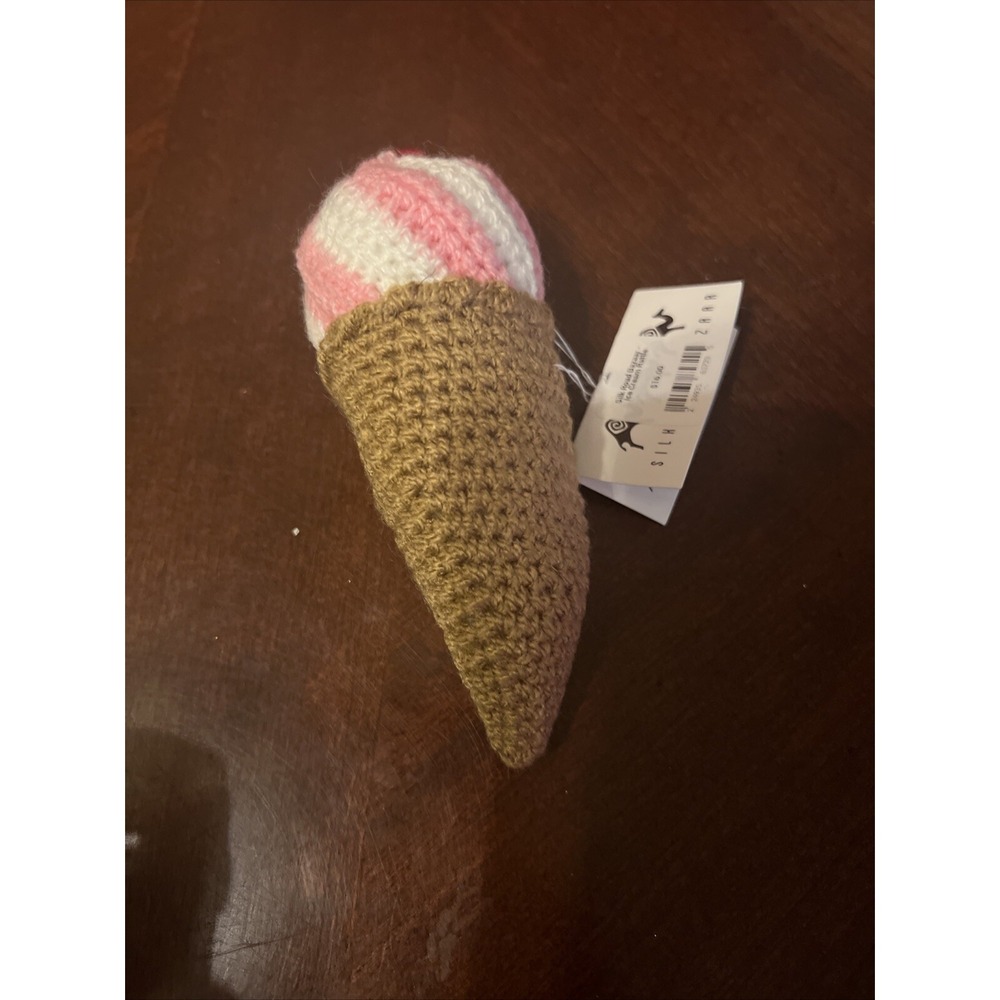 Knit Ice Cream Rattle Ornament DecorSilk Road Bazaar HandMade Tree Or Auto